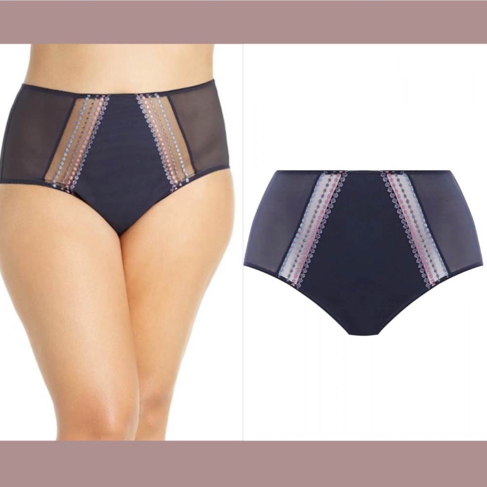 NWT Elomi [ 4XL ] Matilda‎ Embellished Briefs in Unicorn Blue/Grey - Picture 2 of 11